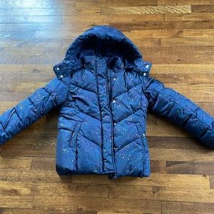 Girls Gap Kids XL Winter Coat Navy Blue sparkles